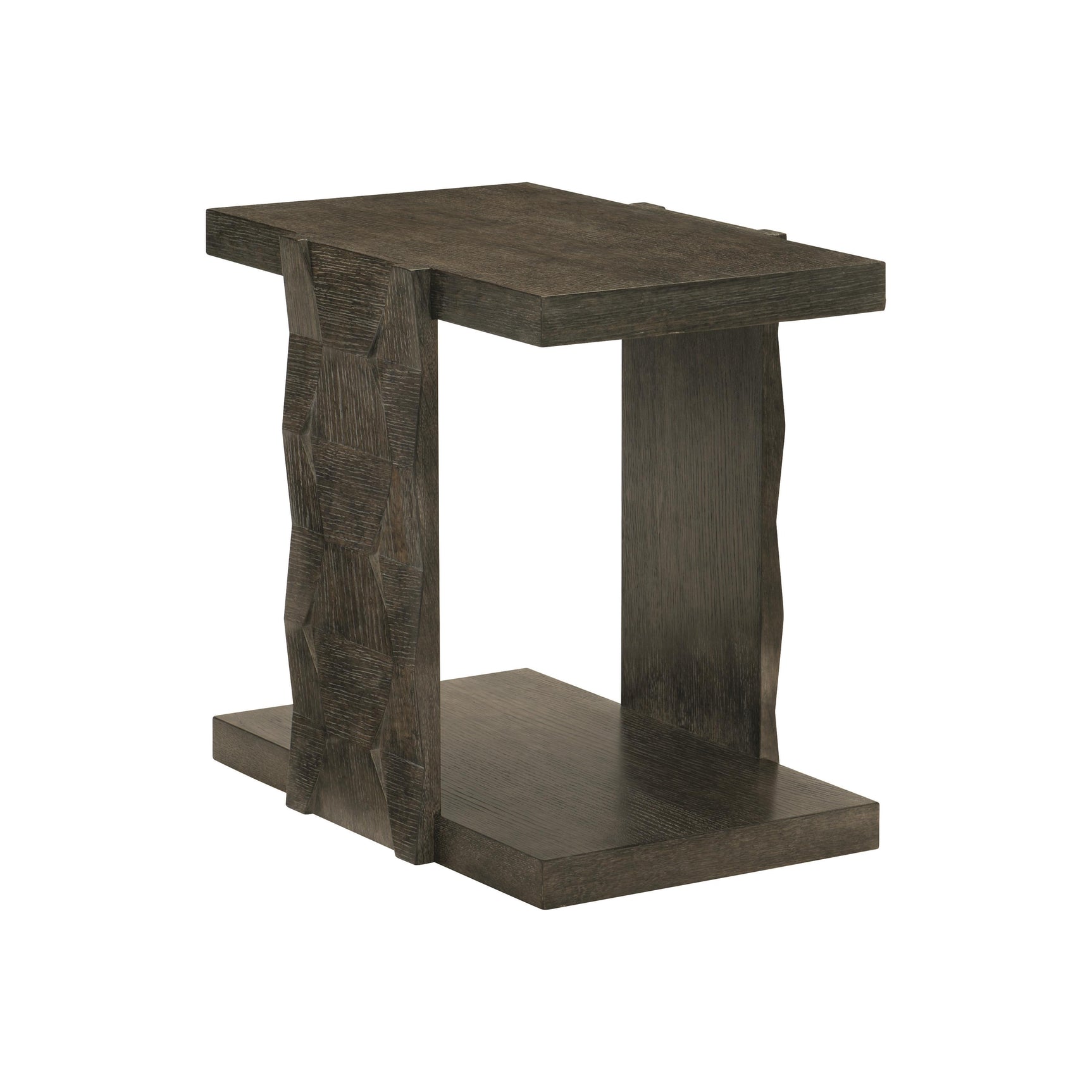 Linea Rectangular Cerused Charcoal Side Table - Ornate Home