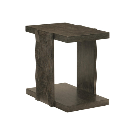 Linea Rectangular Cerused Charcoal Side Table - Ornate Home