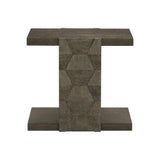 Linea Rectangular Cerused Charcoal Side Table - Ornate Home