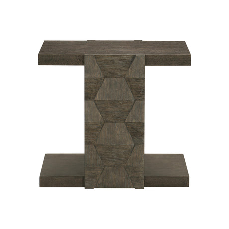 Linea Rectangular Cerused Charcoal Side Table - Ornate Home