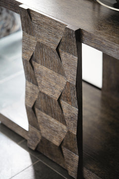 Linea Rectangular Cerused Charcoal Side Table - Ornate Home