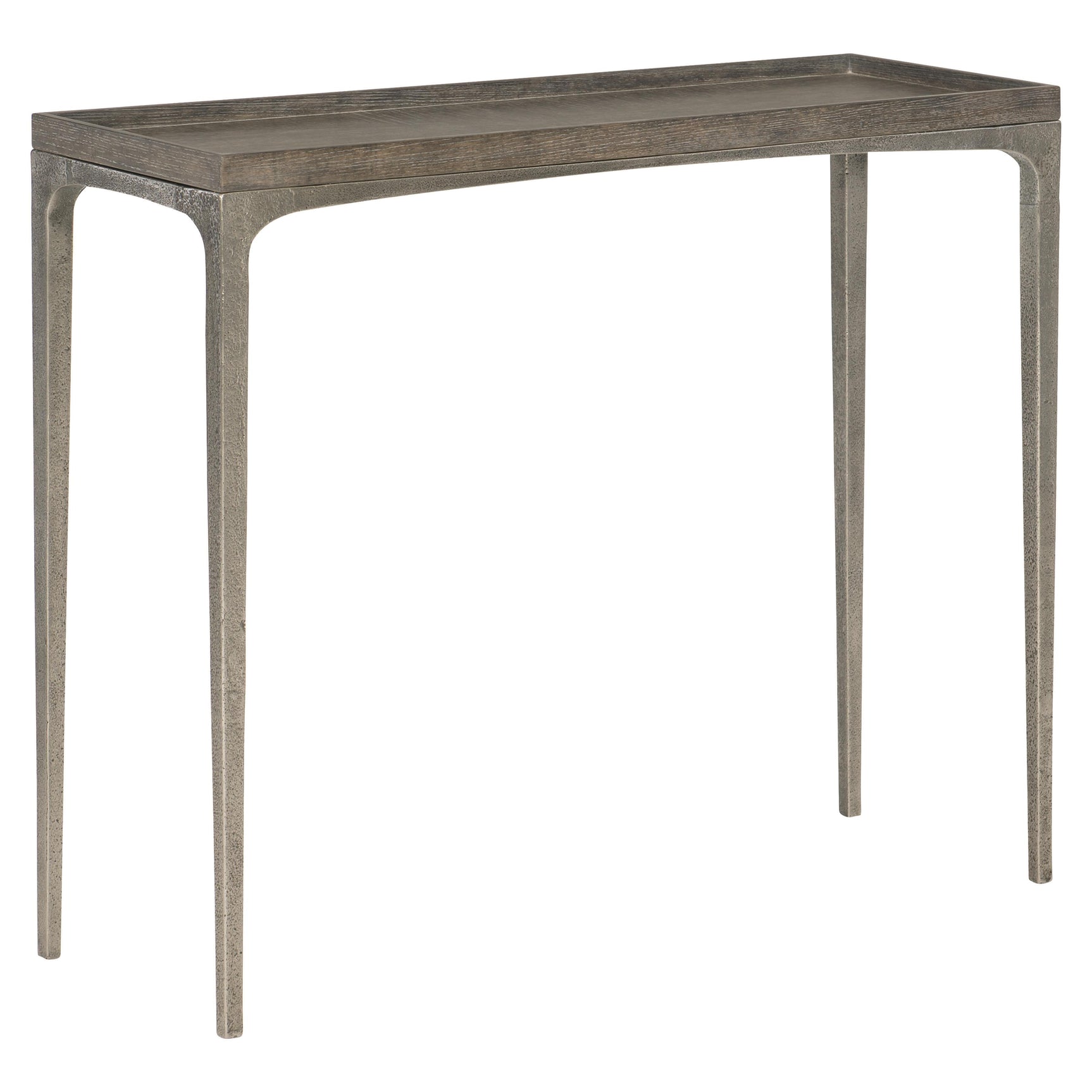 Linea Rectangular Textured Graphite/Cerused Charcoal Console Table - Ornate Home
