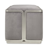 Linea Silver Mist/Gray Pearl Ottoman - Ornate Home