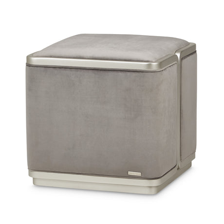 Linea Silver Mist/Gray Pearl Ottoman - Ornate Home