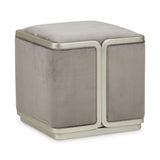 Linea Silver Mist/Gray Pearl Ottoman - Ornate Home