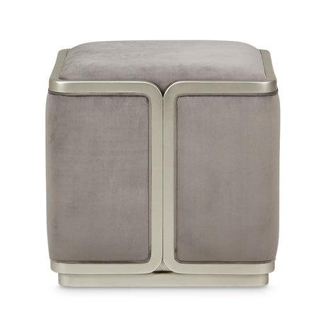 Linea Silver Mist/Gray Pearl Ottoman - Ornate Home
