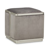 Linea Silver Mist/Gray Pearl Ottoman - Ornate Home