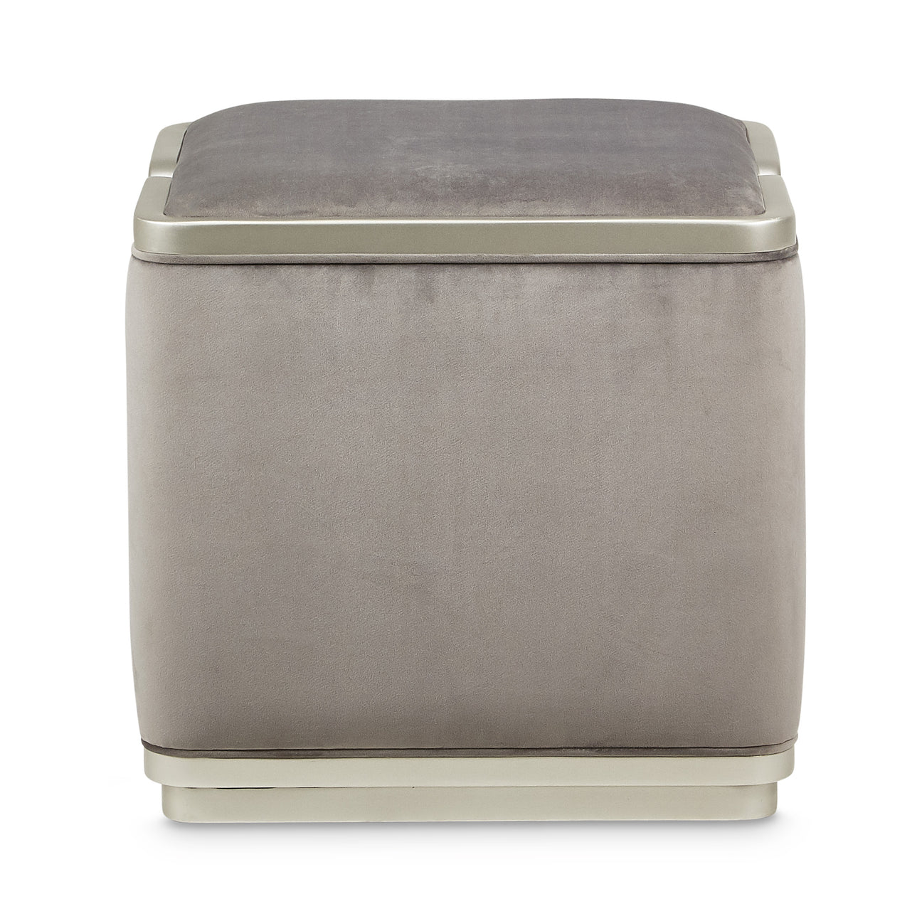 Linea Silver Mist/Gray Pearl Ottoman - Ornate Home