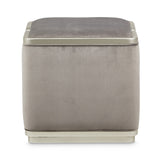 Linea Silver Mist/Gray Pearl Ottoman - Ornate Home