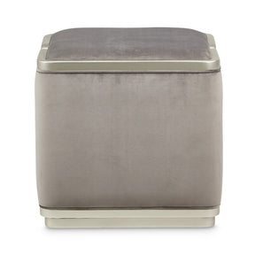 Linea Silver Mist/Gray Pearl Ottoman - Ornate Home