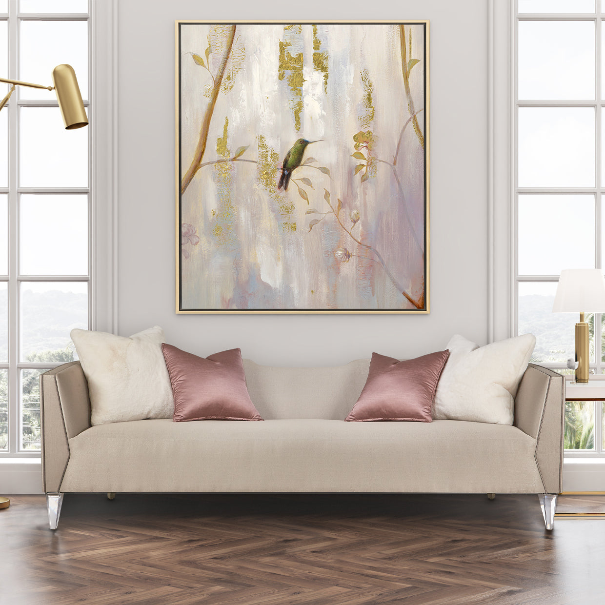 Linea Silver Mist/Metallic Sofa - Ornate Home