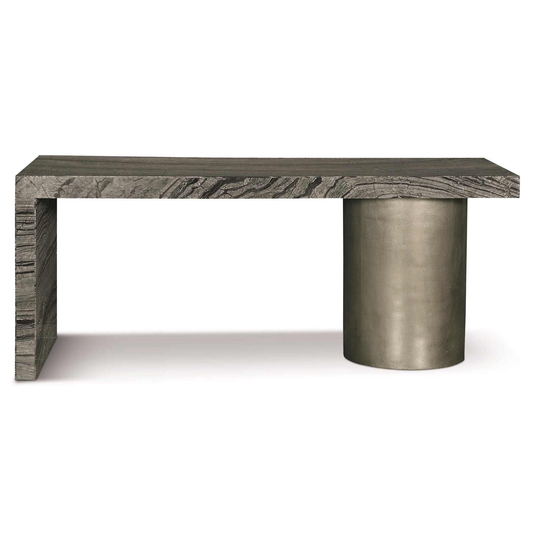 Linea Textured Graphite/Black Forest Desk - Ornate Home