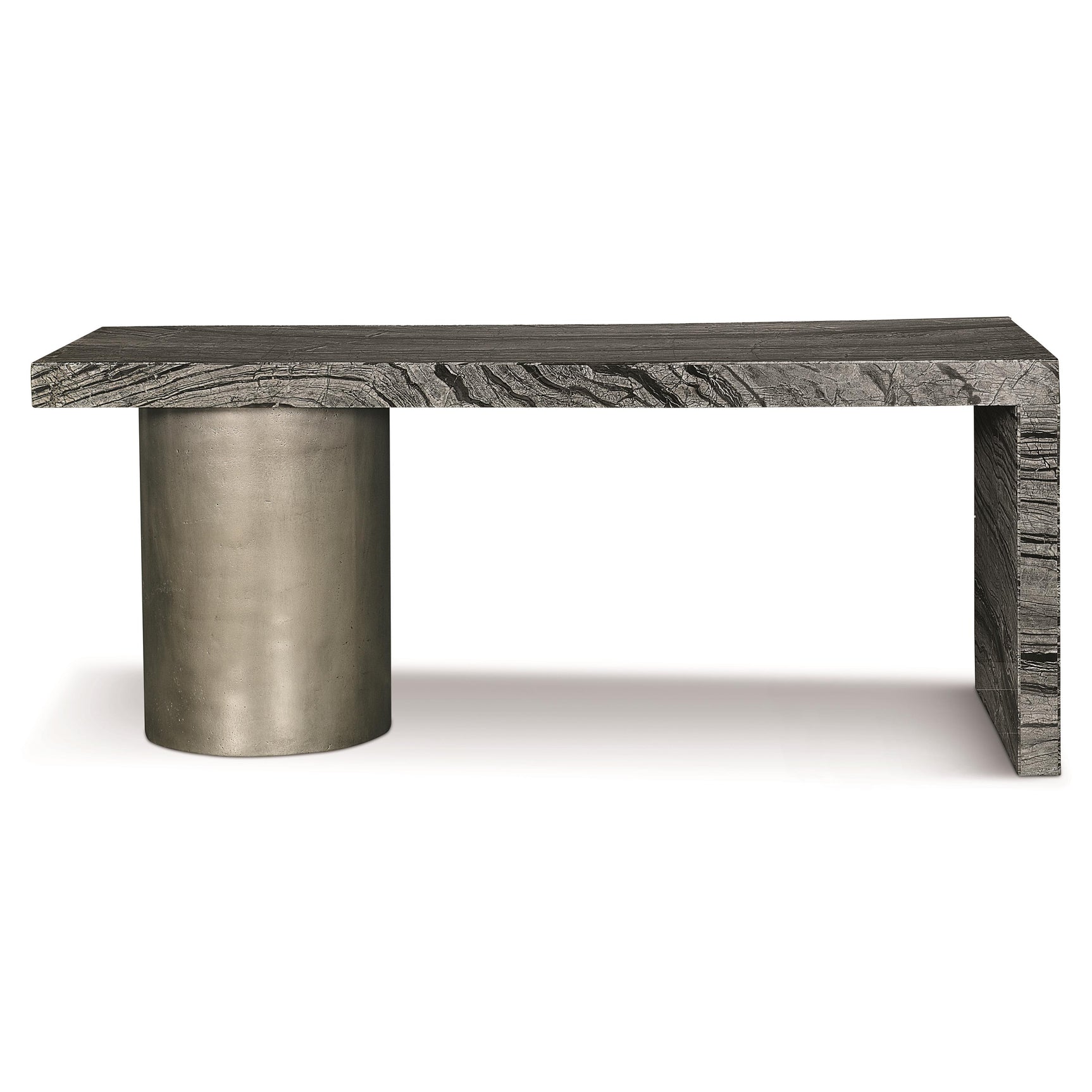 Linea Textured Graphite/Black Forest Desk - Ornate Home