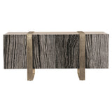 Linea Textured Graphite/Black Forest Marble/Cerused Greige Entertainment Credenza - Ornate Home