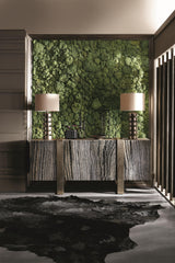 Linea Textured Graphite/Black Forest Marble/Cerused Greige Entertainment Credenza - Ornate Home