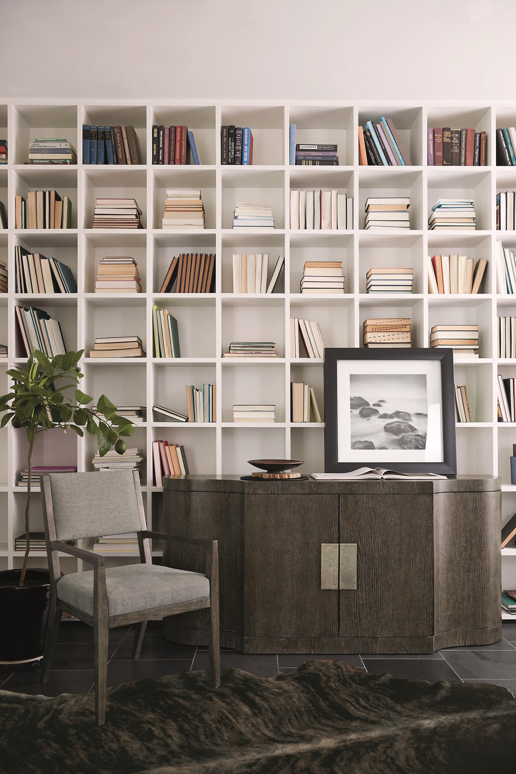 Linea Textured Graphite/Cerused Charcoal Buffet - Ornate Home