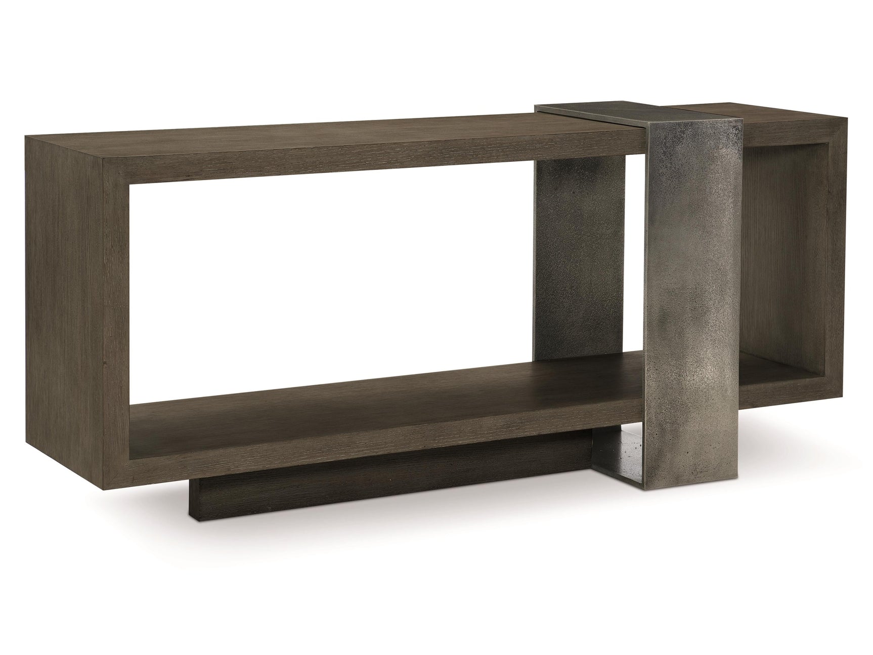 Linea Textured Graphite/Cerused Charcoal Console Table - Ornate Home