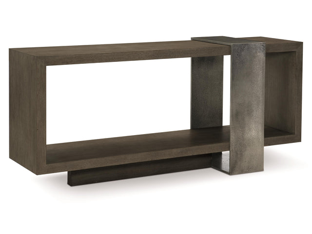 Linea Textured Graphite/Cerused Charcoal Console Table - Ornate Home