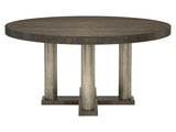 Linea Textured Graphite/Cerused Charcoal Round Dining Table - Ornate Home