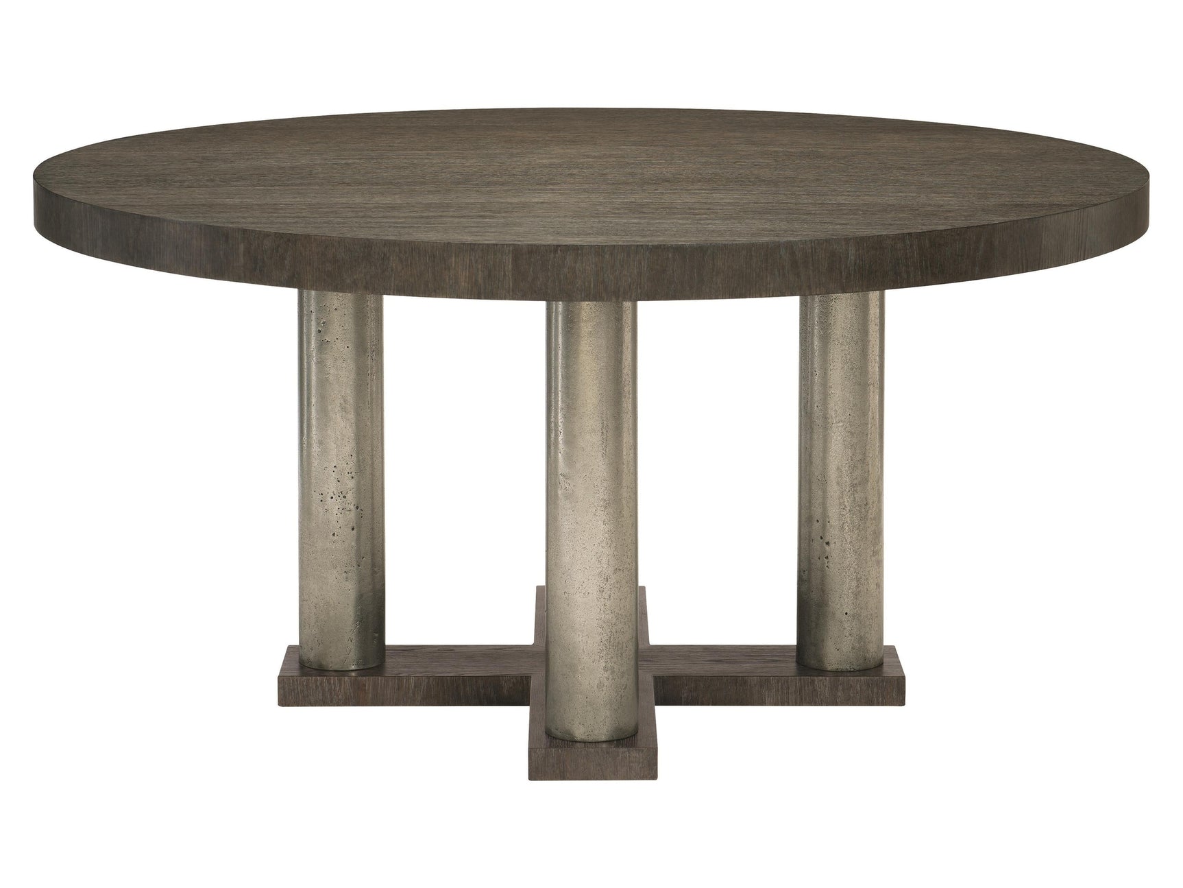 Linea Textured Graphite/Cerused Charcoal Round Dining Table - Ornate Home