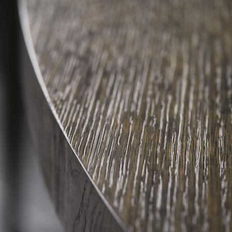 Linea Textured Graphite/Cerused Charcoal Round Dining Table - Ornate Home