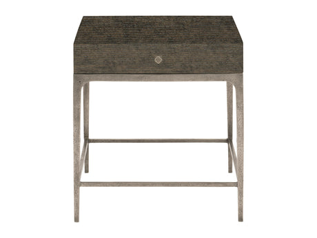 Linea Textured Graphite/Cerused Charcoal Side Table - Ornate Home