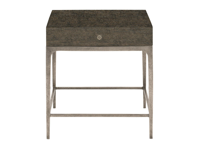 Linea Textured Graphite/Cerused Charcoal Side Table - Ornate Home