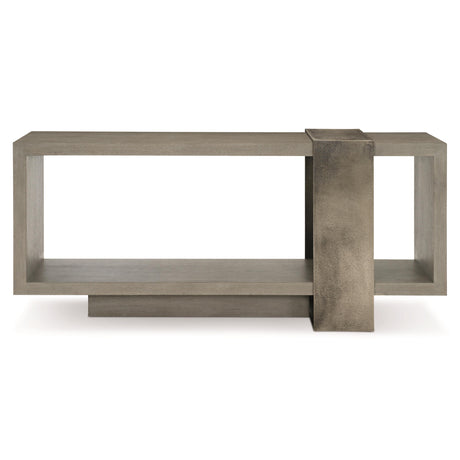 Linea Textured Graphite/Cerused Greige Console Table - Ornate Home