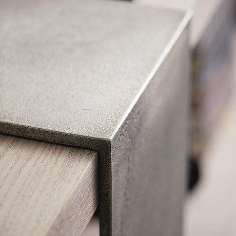 Linea Textured Graphite/Cerused Greige Console Table - Ornate Home