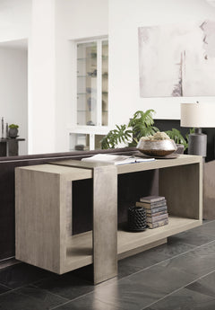 Linea Textured Graphite/Cerused Greige Console Table - Ornate Home