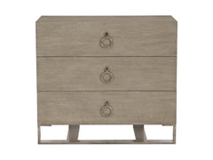 Linea Textured Graphite/Cerused Greige Ring Pull Nightstand - Ornate Home