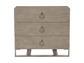 Linea Textured Graphite/Cerused Greige Ring Pull Nightstand - Ornate Home
