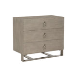 Linea Textured Graphite/Cerused Greige Ring Pull Nightstand - Ornate Home