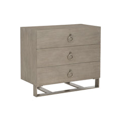 Linea Textured Graphite/Cerused Greige Ring Pull Nightstand - Ornate Home