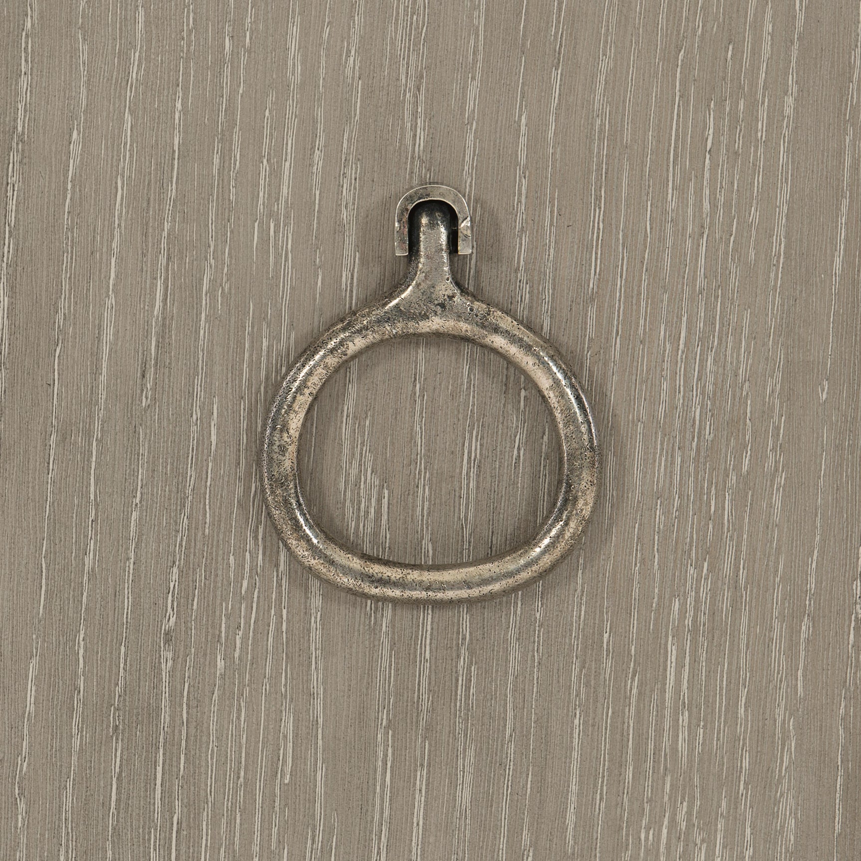 Linea Textured Graphite/Cerused Greige Ring Pull Nightstand - Ornate Home