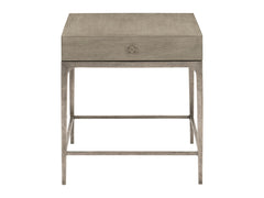 Linea Textured Graphite/Cerused Greige Side Table - Ornate Home