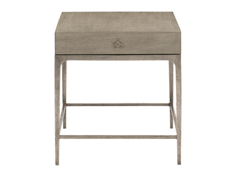 Linea Textured Graphite/Cerused Greige Side Table - Ornate Home