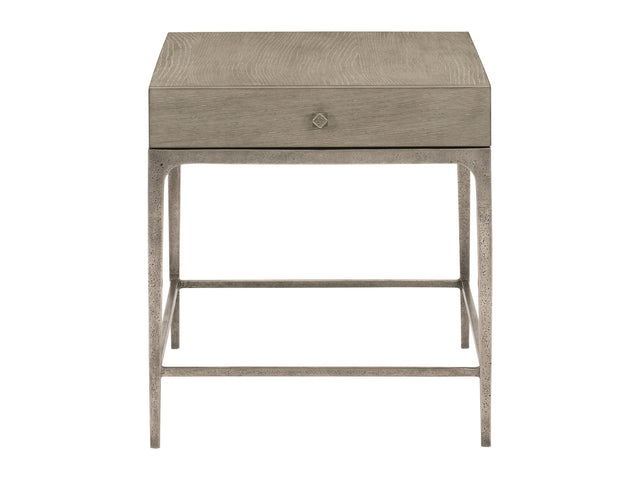 Linea Textured Graphite/Cerused Greige Side Table - Ornate Home