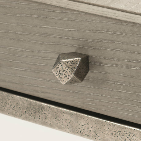 Linea Textured Graphite/Cerused Greige Side Table - Ornate Home