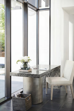 Linea Textured Graphite Desk - Ornate Home