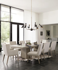 Linea Textured Graphite Dining Table - Ornate Home