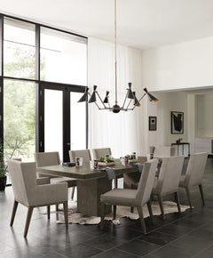 Linea Textured Graphite Dining Table - Ornate Home