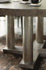 Linea Textured Graphite Dining Table - Ornate Home