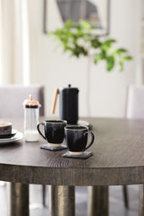 Linea Textured Graphite Dining Table - Ornate Home