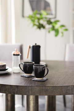Linea Textured Graphite Dining Table - Ornate Home