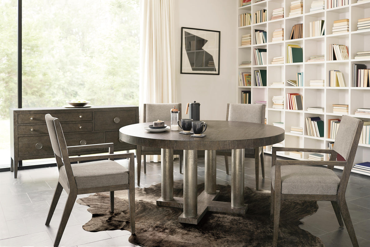 Linea Textured Graphite Dining Table - Ornate Home