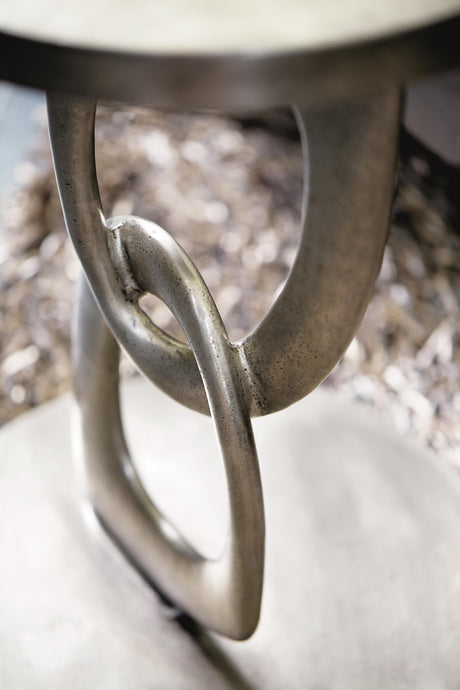 Linea Textured Graphite Side Table (Interlocking Loop) - Ornate Home