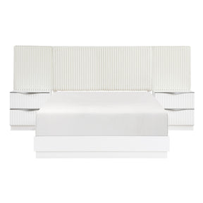 Linea White 5pc Set California King Wall Bed - Ornate Home