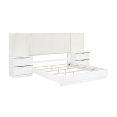 Linea White 5pc Set California King Wall Bed - Ornate Home
