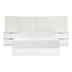 Linea White 5pc Set California King Wall Bed - Ornate Home